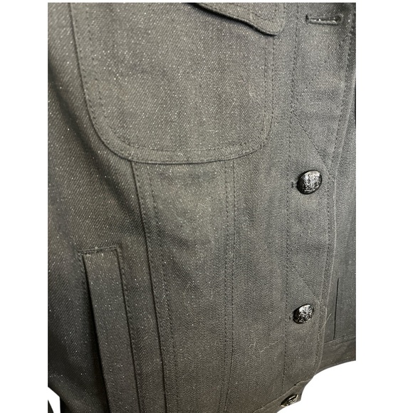 Lauren Ralph Lauren Size M Black Jean Jacket w/ Faux Fur - Picture 5 of 7